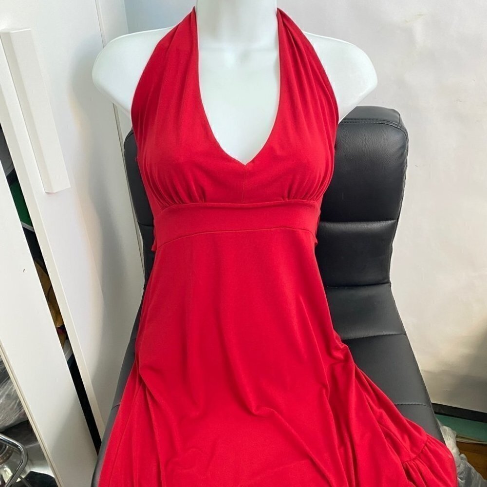 THIRTY Three Red Halter Swing Dress